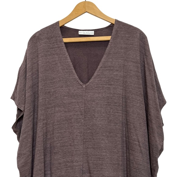 Bryn Walker V Neck Relaxed Cotton Blend Stretchy Boxy Tunic Lagenlook Top Small - Picture 4 of 12